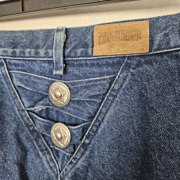 Roughrider Vintage Women's 0 High Rise Dark Blue Jeans Western Denim Concho 90s - Picture 7 of 8